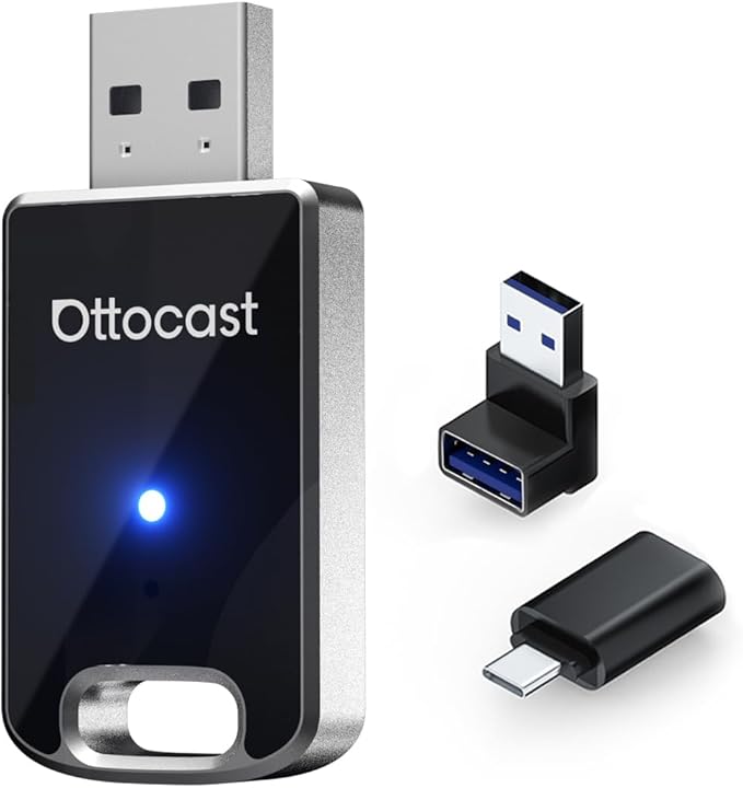 OTTOCAST Mini Edge 2025 Upgraded, 2-in-1 Kabelloser CarPlay & Android Auto Adapter für iOS 10+ & Android 11+, Mehrbenutzer-Unterstützung, Wandelt kabelgebundenes CarPlay/Android Auto in kabelloses