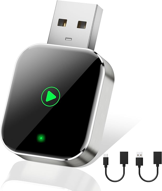 Mini CarPlay Wireless Adapter für iPhone - Converts Wired to Wireless CarPlay Adapter, CarPlay Stick für Apple Wired CarPlay Cars & für iPhone iOS 10+, USB & Type-C, Plug & Play