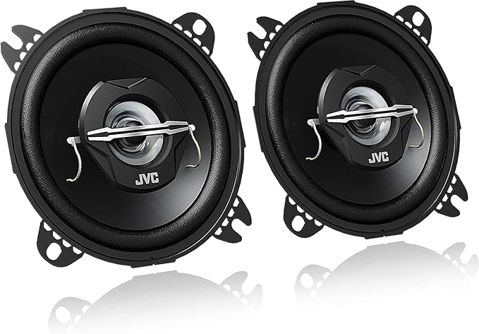 JVC CS-J420X 10 cm 2-Wege-Koaxial-Lautsprecher, 2 Stück, Schwarz