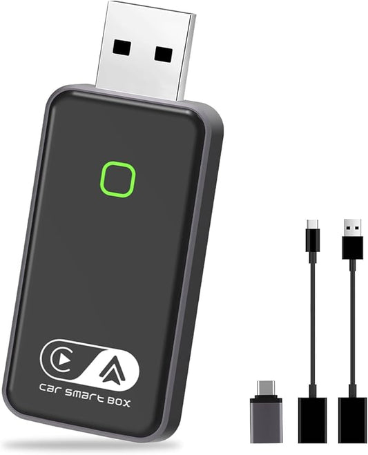 2025 Wireless Android Auto und Carplay Wireless Adapter, Wireless 2 in 1 Konvertieren Wired Android Auto/Carplay in kabellos Unterstützung OTA, Typ-C/USB Plug & Play, Mini & stabil