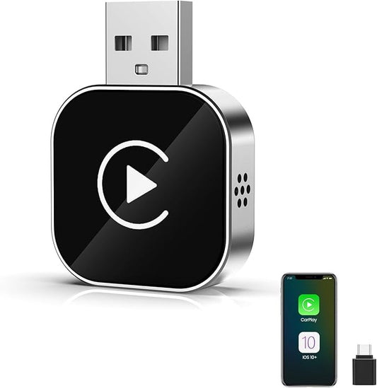 Wireless CarPlay Adapter für Auto - Upgrade Kabel auf Kabellos mit Bluetooth 5.2 & Dual-Band WiFi - Kompatibel mit iPhone (ab iOS 10) - Auto-Connect, Kompakt Car Play Adapter Auto
