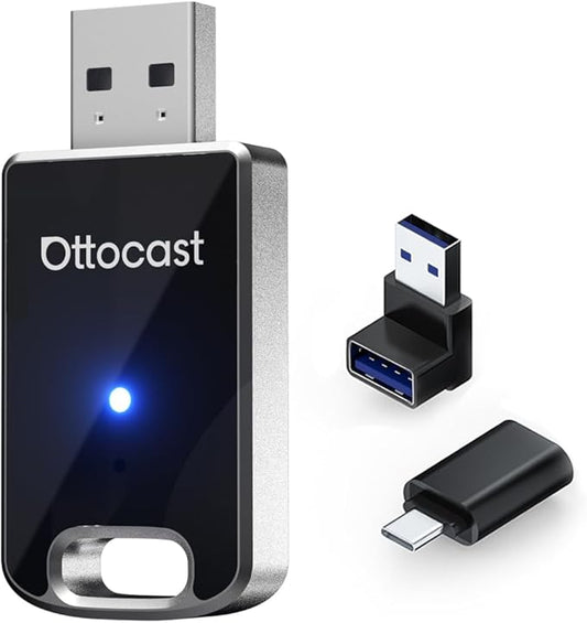 OTTOCAST Mini Edge 2025 Upgraded, 2-in-1 Kabelloser CarPlay & Android Auto Adapter für iOS 10+ & Android 11+, Mehrbenutzer-Unterstützung, Wandelt kabelgebundenes CarPlay/Android Auto in kabelloses