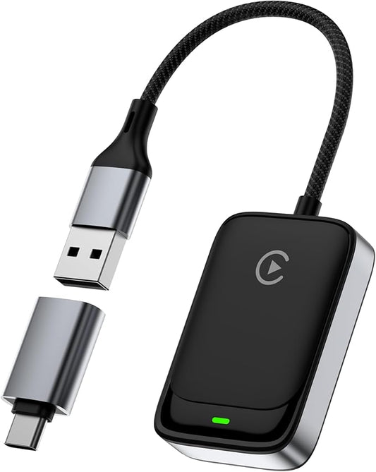 MoKo CarPlay Wireless Adapter für Apple iPhone, Konvertieren Wired CarPlay zu Kabellos Mini Stabile Bluetooth Wireless Car Play Adapter für iPhones iOS 10+ & Auto mit OEM Wired Car Play, Plug und Play