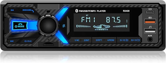 RDS Autoradio Bluetooth mit Typ-C-Ladeanschluss, Wistrue FM/AM Autoradio 1DIN Unterstützt 2USB/AUX/SD/TF/EQ/DSP/MP3 Player