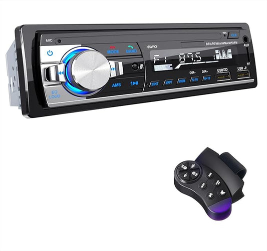 RDS Autoradio Bluetooth 5.0, CENXINY Auto Radio Bluetooth Freisprecheinrichtung, 4x65W 1 Din Autoradio mit Uhr/Fernbedienung MP3 Player unterstützt 2 USB/AUX-Eingänge/TF/SD/FM/iOS Android(Keine CD)