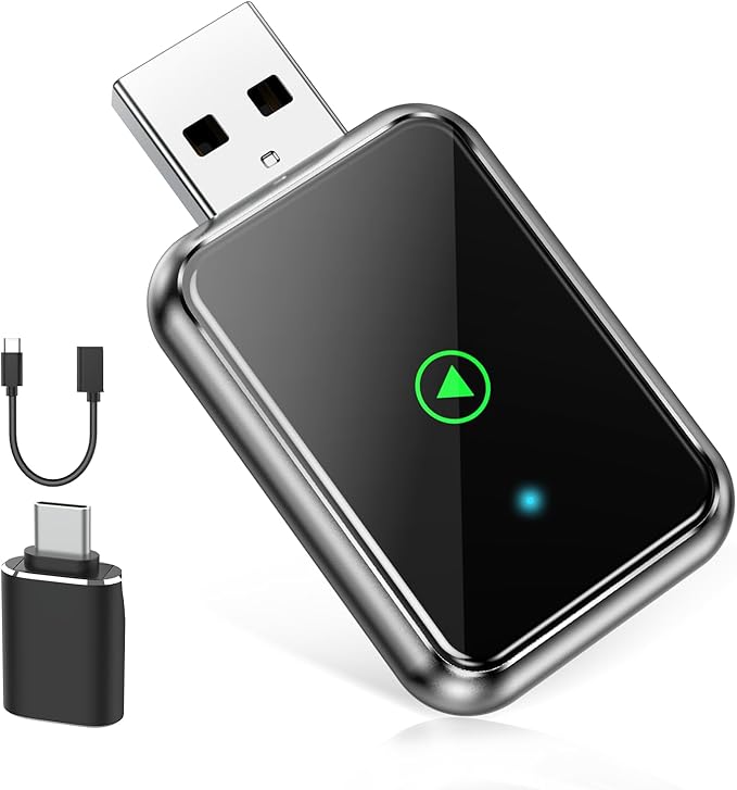 Robofun CarPlay Wireless Adapter 2025 – Carplay Adapter Kabellos für iPhone, Auto-Connect, Plug und Play, iOS 10+, Bluetooth 5.0, Stabiler–Für Autos mit kabelgebundenem CarPlay