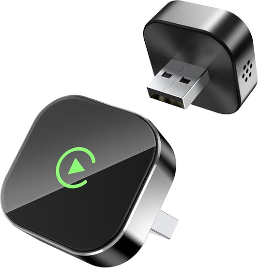 CarPlay Wireless Adapter für iPhone – Upgrade auf kabelloses CarPlay, Plug & Play, USB/Type-C, Mini & Stabiler Wireless Car Play Adapter kompatibel mit Apple iOS 10+ & Wired CarPlay Autos ab 2016