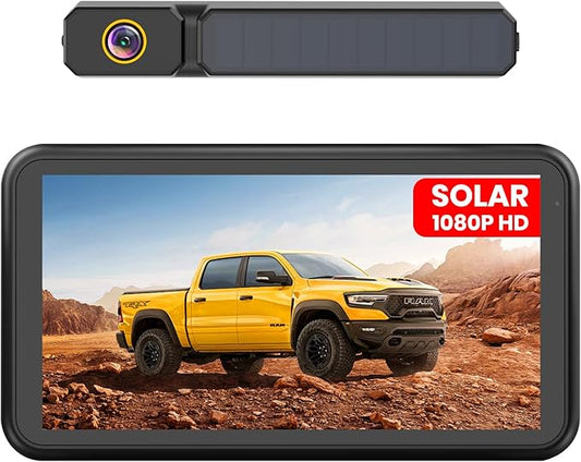 Foxpark Solar Rückfahrkamera Kabellos:Zwei-Minuten-Schnellinstallation & HD 1080P mit 5 Zoll Monitor, Leistungsstarke Nachtsicht, IP69K Auto Wasserdicht Rückfahrkamera Funk Set für Wohnmobil, LKW