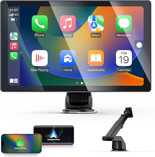 Carplay Display FüR Apple Car Play und Android Auto, 9 Zoll Touchscreen-Display FüR Carplay-Radio, Drahtlose in-Car-Wiedergabe Mit Siri/Googlee Assistant FüR Die Meisten Fahrzeuge